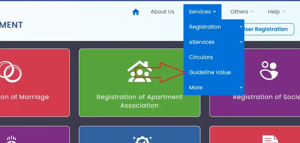 TNREGINET EC View, Guideline Value 2026 & Encumbrance Certificate 7 Guideline Value on TNREGINET