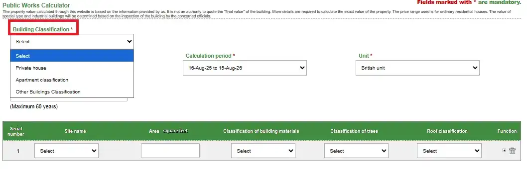 Calculate Building Value on TNREGINET 2026 Guide 3 Building Type