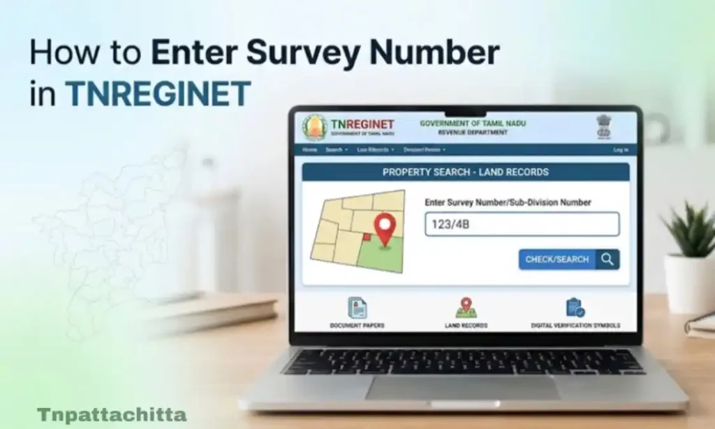 how to enter survey number in TNREGINET