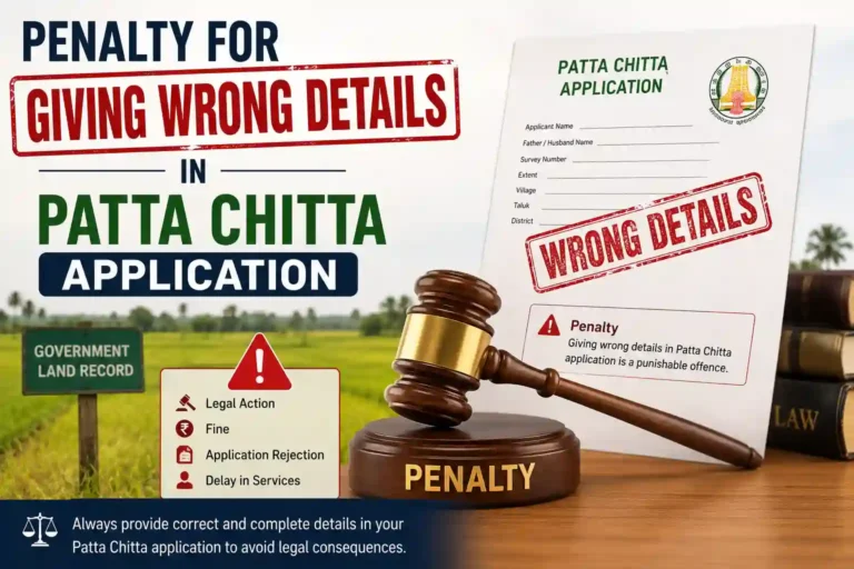 Penalty for Giving Wrong Details in Patta Chitta Application