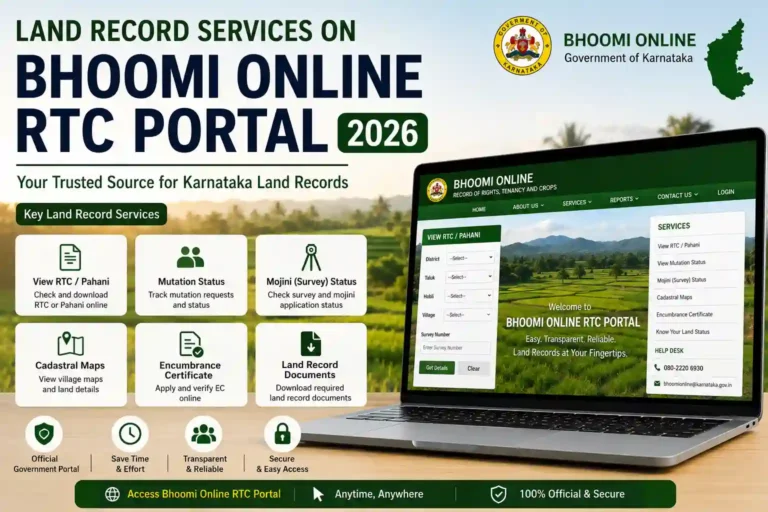 Land Record Services on Bhoomi Online RTC Portal 2026