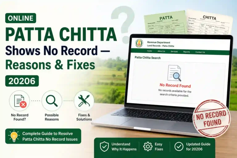 Online Patta Chitta Shows No Record — Reasons & Fixes